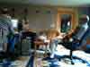 January 2011 Francis in his studio with his engineer Greg Jackman   
(top man) working on new songs for the next Quo album 