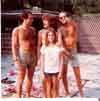 1974 me with Alan Lancater, Francis Rossi and my niece Terri-Ann